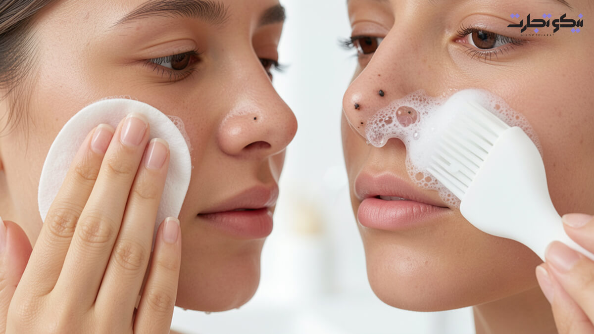 روش 1 شستشوی دو مرحله_ای پوست (Double Cleansing)